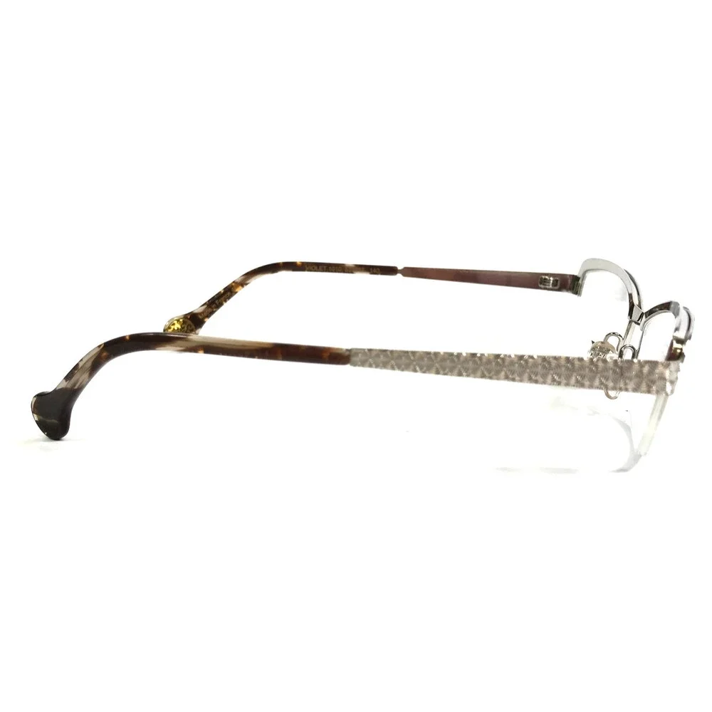 BOZ Eyeglasses Frames VIOLET 1010 Silver Spiral Pattern Half Rim 53-17-140